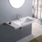 Rectangular White Ceramic Wall Mounted or Drop In Bathroom Sink